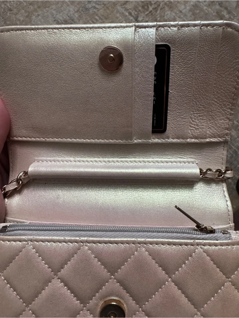 CHANEL iridescent quilted